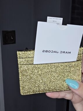 Marc Jacobs Gold Glitter Card Holder